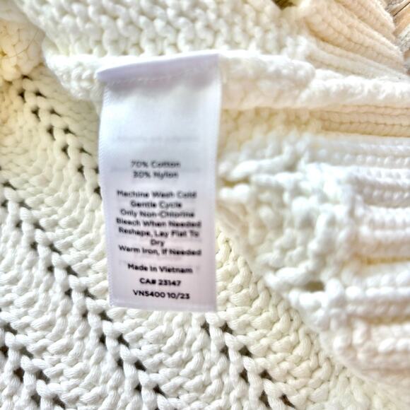Haven Well Within Open Stitch Johnny Collar Sweater | Ivory Size Medium - Picture 3 of 6